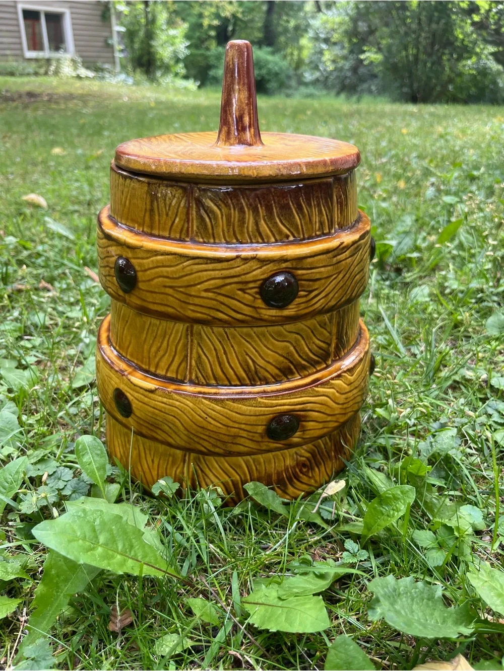 Vintage Style Ceramic Stackable Canister Jar
